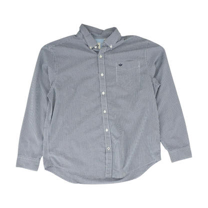 Navy Check Long Sleeve Button Down