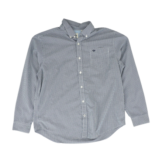 Navy Check Long Sleeve Button Down