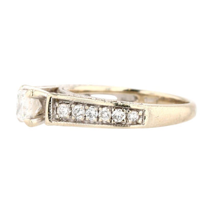 14K White Gold Diamond Princess Cut Solitaire Engagement Ring