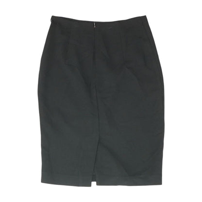 Black Solid Midi Skirt
