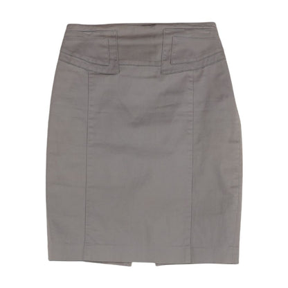 Gray Solid Midi Skirt