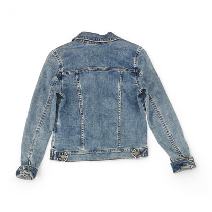 Blue Solid Denim Jacket