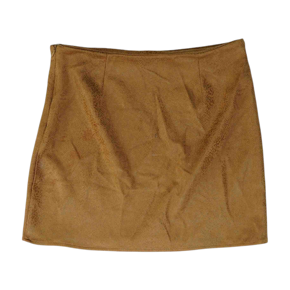 Tan Animal Print Mini Skirt