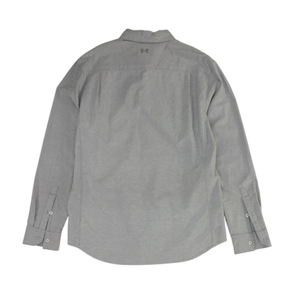 Gray Solid Long Sleeve Button Down
