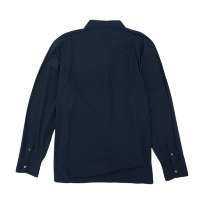 Navy Tall Polka Dot Long Sleeve Button Down
