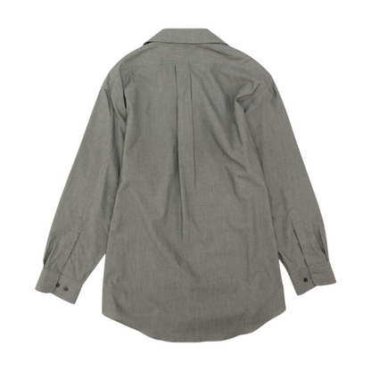 Gray Solid Long Sleeve Button Down