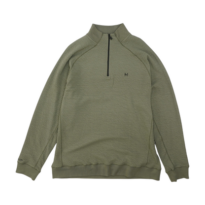 Olive Solid 1/4 Zip Pullover