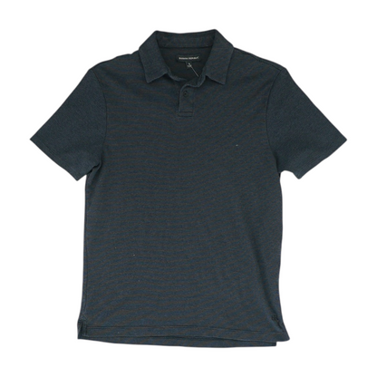 Gray Striped Short Sleeve Polo