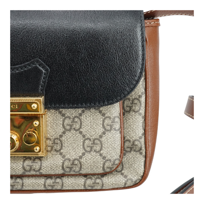 Mini Padlock Flap Pocket Shoulder Bag in GG Supreme
