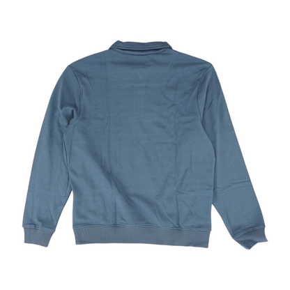 Blue Solid 1/4 Zip Pullover