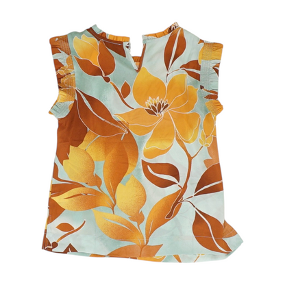Orange Print Blouse