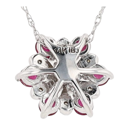 1/3 ctw 14K White Gold Ruby Pendant Necklace