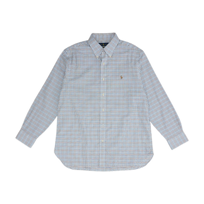 White Check Long Sleeve Button Down