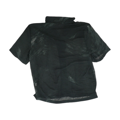 Black Print Short Sleeve Button Down