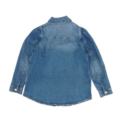 Blue Solid Denim Jacket