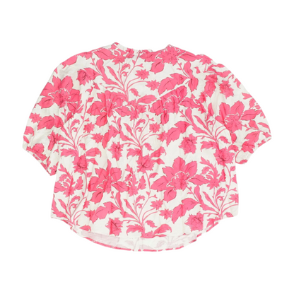 White Plus Size Floral Blouse