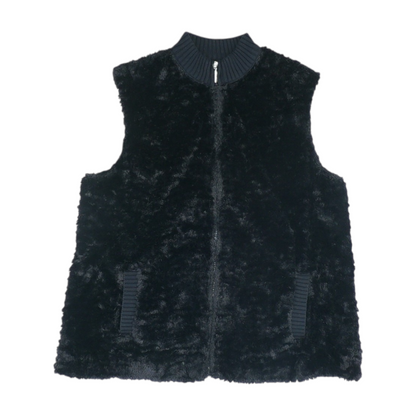 Black Solid Casual Vest