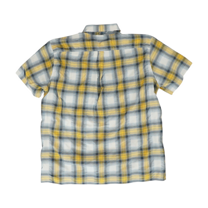 Yellow Tall Plaid Short Sleeve Button Down