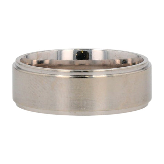 14K White Gold Flat Brushed Finish Band
