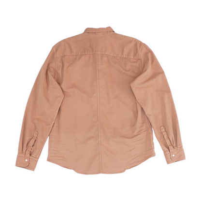 Brown Solid Long Sleeve Button Down