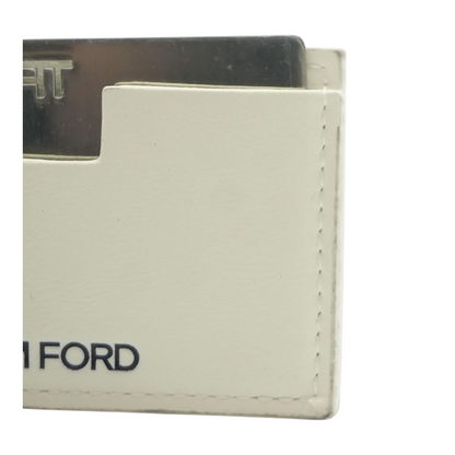White Leather Compact Pocket Mirror