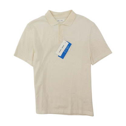 Cream Solid Short Sleeve Polo
