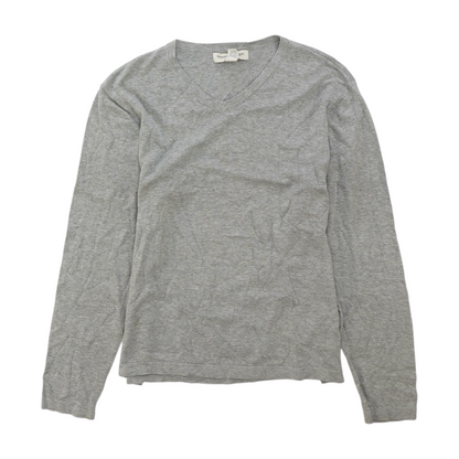 Gray Solid Pullover Sweater