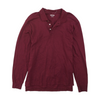 Maroon Solid Long Sleeve Polo