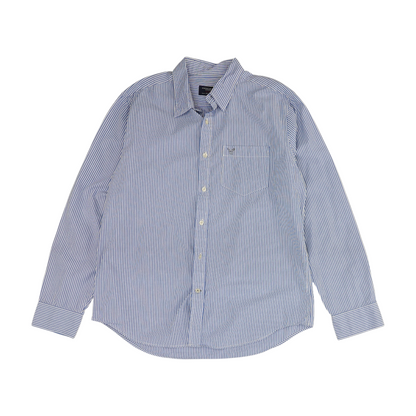Blue Striped Long Sleeve Button Down