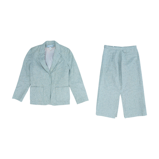Vintage Gray Solid Skirt Set