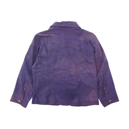 Purple Solid Denim Jacket