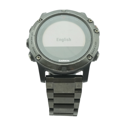 50mm Fenix 5X Black Smartwatch Black Band M/L