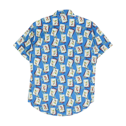 Blue Print Short Sleeve Button Down
