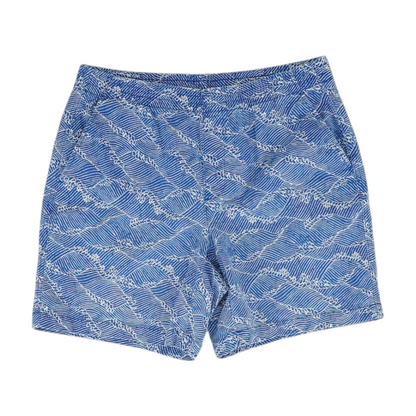Blue Abstract Chino Shorts