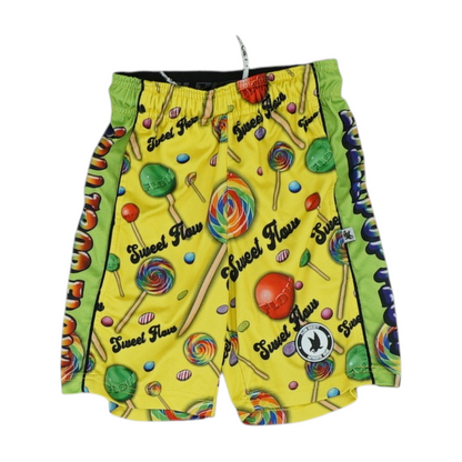 Yellow Graphic Active Shorts