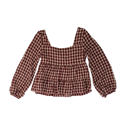 Maroon Check Blouse