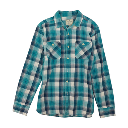 Green Plaid Long Sleeve Button Down