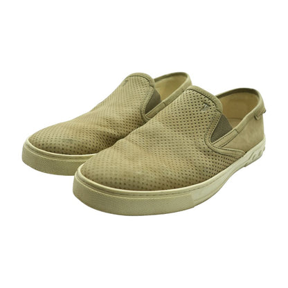 Khaki Suede Slip On Sneakers