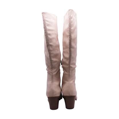 Cream Knee-High Boots