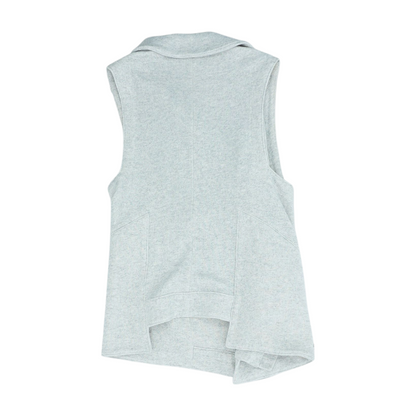 Gray Solid Casual Vest