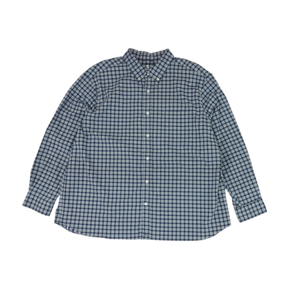 Navy Check Long Sleeve Button Down