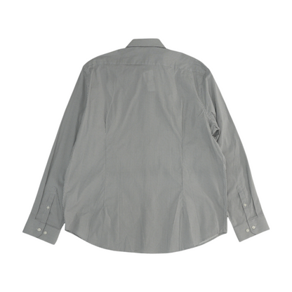 Gray Print Long Sleeve Button Down