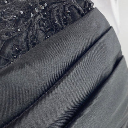 Black 55230 Ruched Bodice Strapless Corset Gown