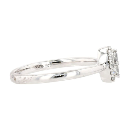 .20 ct 10K White Gold Oval Diamond Cluster Engagement Ring