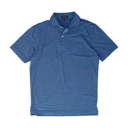 Blue Striped Short Sleeve Polo