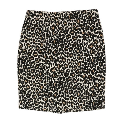 Beige Animal Print Midi Skirt