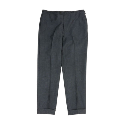 Navy Solid Cotton Blend Dress Pants