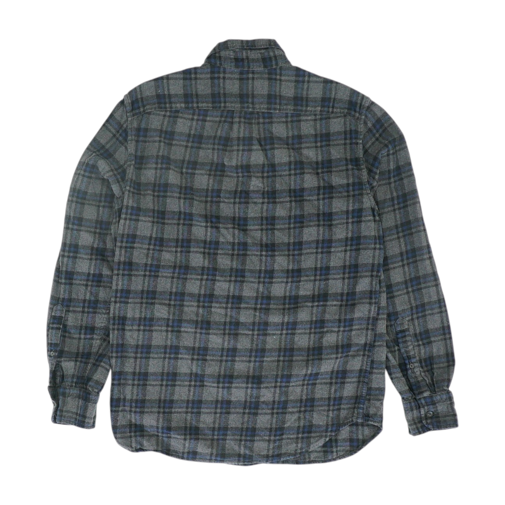 Gray Plaid Flannel Button Down