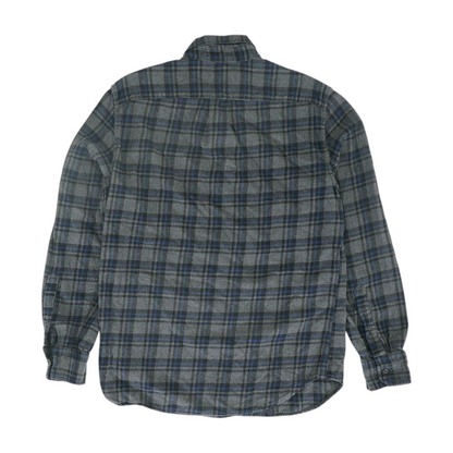 Gray Plaid Flannel Button Down