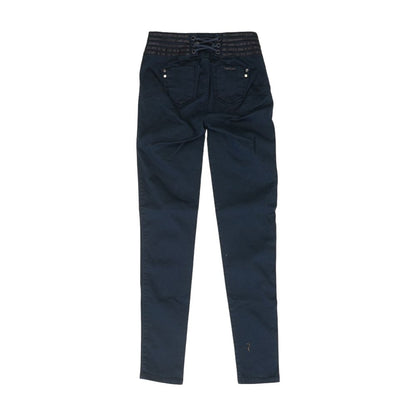 Navy Solid Mid Rise Slim Leg Jeans